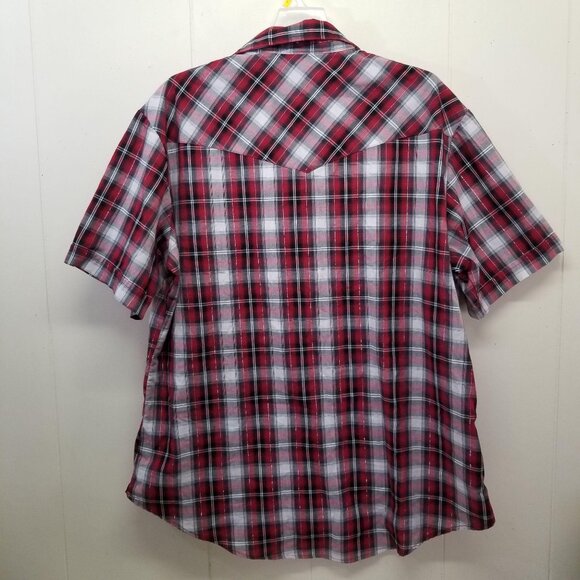 Western Vintage Ely Cattleman Pearl Snap Red Black White Shirt XL Summer Rodeo - Picture 2 of 4
